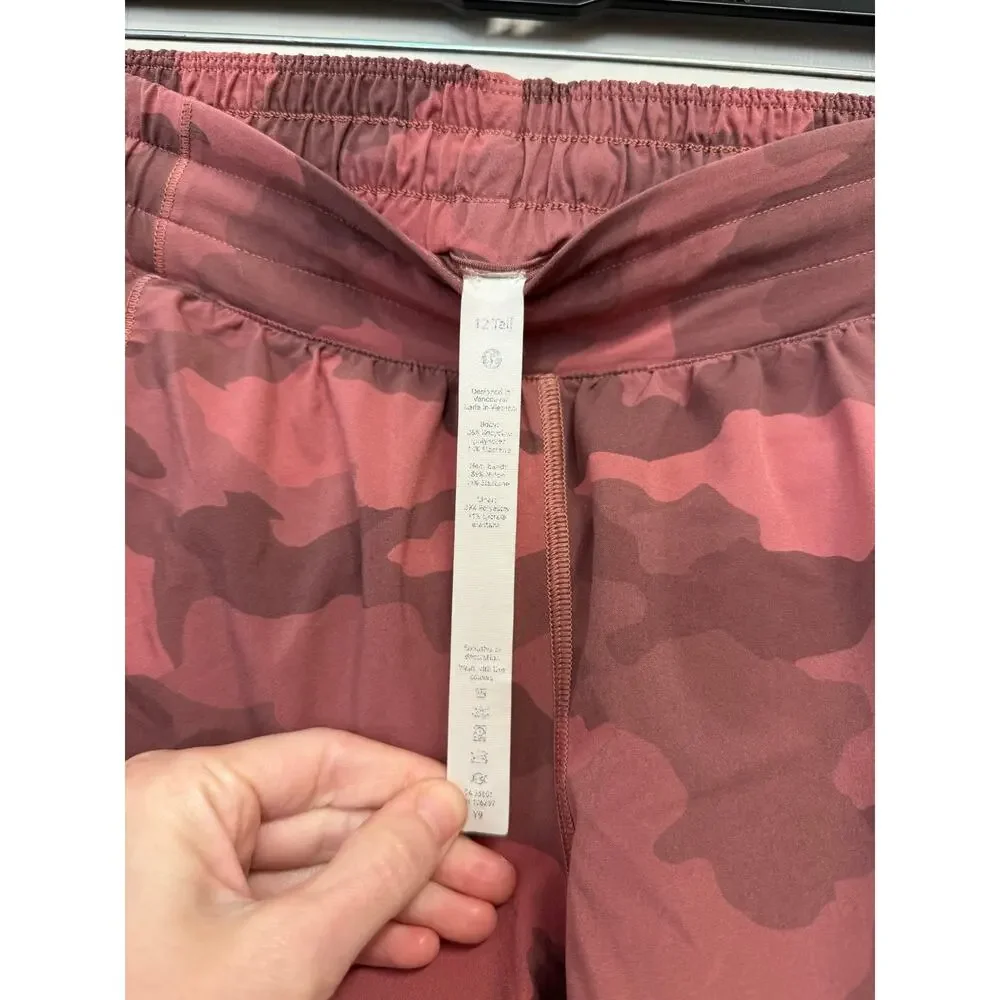 Lululemon Hotty Hot Pink Camo Shorts Sz 12 Tall GS